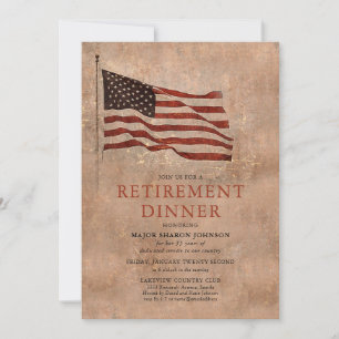 Invitation Retraite du drapeau militaire Vintage