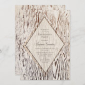 Invitation Retraite du grain de bois rustique (Devant / Derrière)