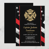 Invitation Retraite du pompier du service d'incendie (Devant / Derrière)