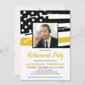 Invitation Retraite du répartiteur - drapeau d'or photo perso (Devant)