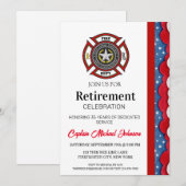 Invitation Retraite du service d'incendie de la ligne rouge m (Devant / Derrière)