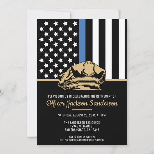 Invitation Retraite d'un agent de police de la force publique (Devant)