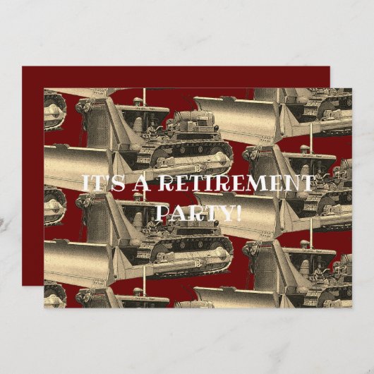 INVITATION RETRAITE D'UN INGÉNIEUR D'EXPLOITATION DE BULLDOZE (Devant / Derrière)