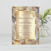 Invitation Retraite en marbre de perle Parties scintillant or (Debout devant)