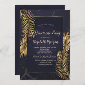 Invitation Retraite en marbre Feuille Gold Palm (Devant / Derrière)
