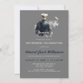 Invitation Retraite en silouette de la marine bleue (Devant)