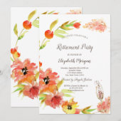 Invitation Retraite en verre à fleurs de bois de printemps (Devant / Derrière)