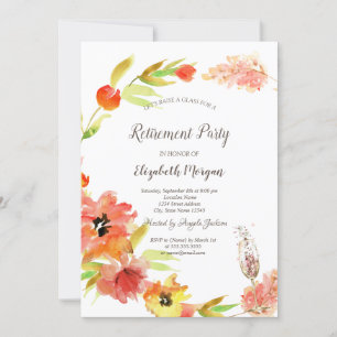 Invitation Retraite en verre à fleurs de bois de printemps