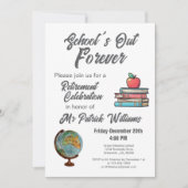 Invitation Retraite Enseignant Coloré Nostalgique Classique (Devant)