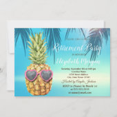 Invitation Retraite Feuille de palmier Tropical Cool Ananas (Devant)
