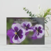 Invitation Retraite, Floral Pale Purple Fleurs, Nom (Debout devant)