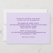 Invitation Retraite, Floral Pale Purple Fleurs, Nom (Dos)