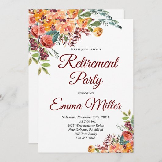 Invitation Retraite florale Boho (Devant / Derrière)