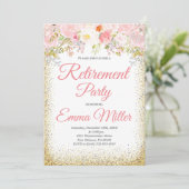 Invitation Retraite florale et or Bohême (Debout devant)