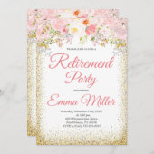 Invitation Retraite florale et or Bohême (Devant / Derrière)
