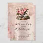 Invitation Retraite florale vintage (Devant / Derrière)