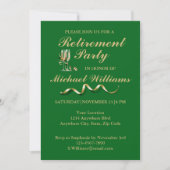 Invitation Retraite Formelle Classique Champagne Verre Vert (Devant)