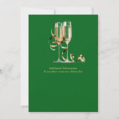 Invitation Retraite Formelle Classique Champagne Verre Vert (Dos)