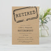 Invitation Retraité Funny Kraft Retraite (Debout devant)