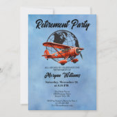 Invitation Retraite Globe Travel Plane Plane Places (Devant)