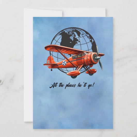 Invitation Retraite Globe Travel Plane Plane Places (Dos)