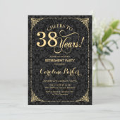 Invitation Retraite - Gold Black Damask (Debout devant)