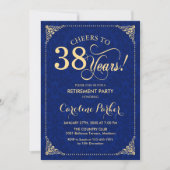 Invitation Retraite - Gold Navy Damask (Devant)