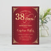 Invitation Retraite - Gold Red Damask (Debout devant)