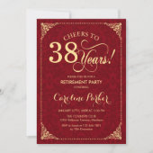 Invitation Retraite - Gold Red Damask (Devant)