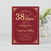 Invitation Retraite - Gold Red Damask (Debout devant)