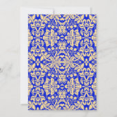 Invitation Retraite - Gold Royal Blue Damask (Dos)