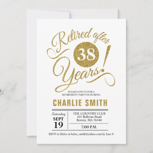 Invitation Retraite - Gold White (Devant)
