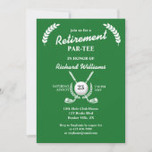 Invitation Retraite Golf Clubs Wreath Fête à thème (Devant)