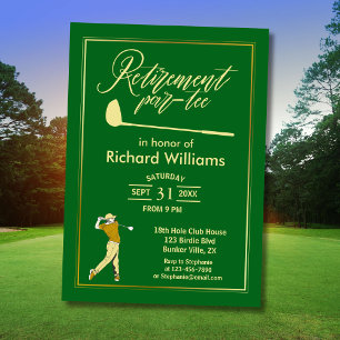 Invitation Retraite Golf Party Classic Green Golden Player