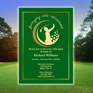Invitation Retraite Golf Party Classic Green Golden Player