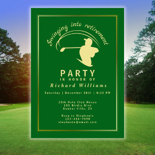 Invitation Retraite Golf Party Classic Green Golden Player
