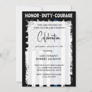 Invitation Retraite Graduation Anniversaire Agent de Police