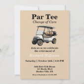 Invitation Retraite Grey Golf Panier Par Tee Thème (Devant)