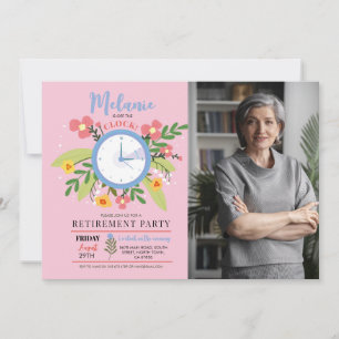 Invitation Retraite hors du temps photo florale amusante pour
