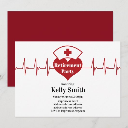 Invitation Retraite Infirmière (Devant / Derrière)