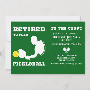 Invitation Retraité Jouer Pickleball Homme Sports Green