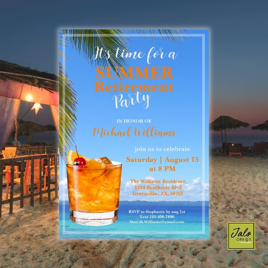 Invitation Retraite masculine Summer Ocean Cocktail Party