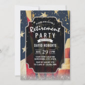 Invitation Retraite militaire patriotique moderne Argent (Devant)
