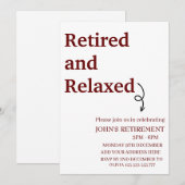Invitation Retraite moderne et détente Retraite drôle sur mes (Devant / Derrière)