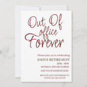 Invitation Retraite moderne hors fonction pour toujours amusa (Devant)