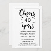 Invitation Retraite noire et blanche (Devant / Derrière)