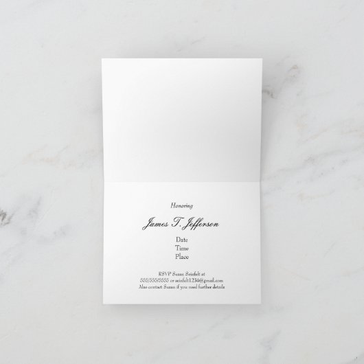 Invitation Retraite Party élégant, simple Personnalisé (Intérieur)