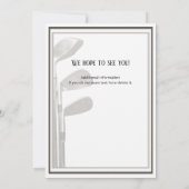 Invitation Retraite Party Golf Modern Entreprise Noir Blanc (Dos)