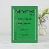 Invitation Retraite Party Golf Moderne Entreprise Vert Noir (Debout devant)