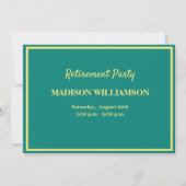 Invitation Retraite Party Golf Vert & Or     (Dos)